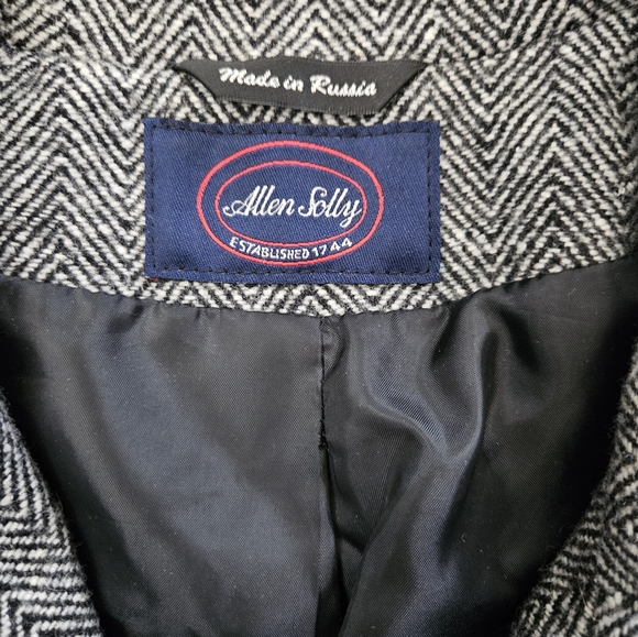 Vintage - Wool Allen Solly Black Herringbone Zip Jacket - Size 18W - Picture 3 of 7